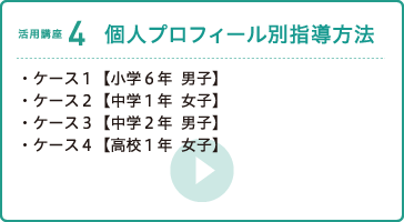 【活用講座４】個人プロフィール別指導方法