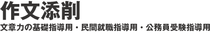 作文添削　文章力の基礎指導用・民間就職指導用・公務員受験指導用