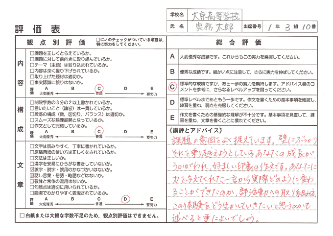 評価表